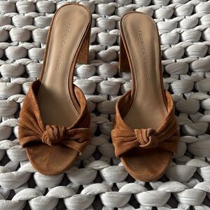 Veronica Beard Tan Suede Mules